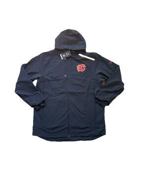 Calgary Flames NHL Fanatics Authentic Pro Full Zip Team Rink Parka Jacket Sz XL